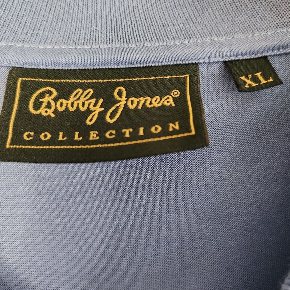 Bobby Jones Collection Polo Golf Shirt Mens XL Made in Italy Golfer Placket Blue - Picture 3 of 6
